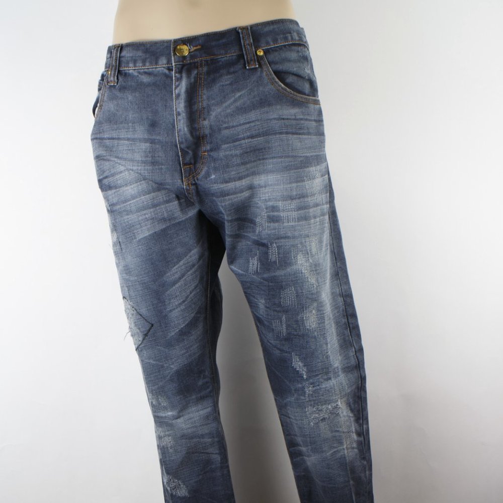Eight 732 Jeans Straight 42 (40 X 33) Men's Denim Jeans Dark Wash Zip Fly.